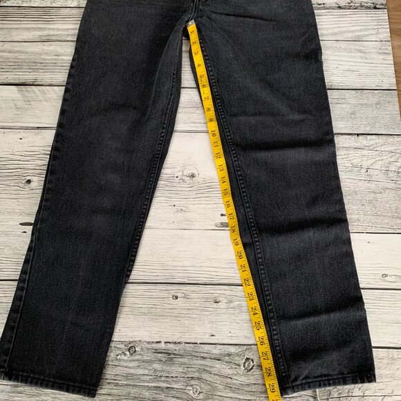 Vintage 90s LA Blues Faded Washed Black Denim Tapered Jeans - Picture 11 of 11